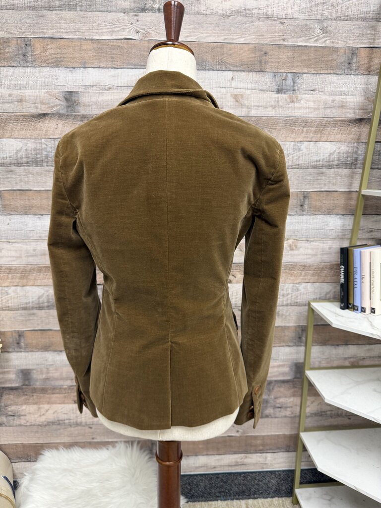 Theory brown velvet single breast blazer