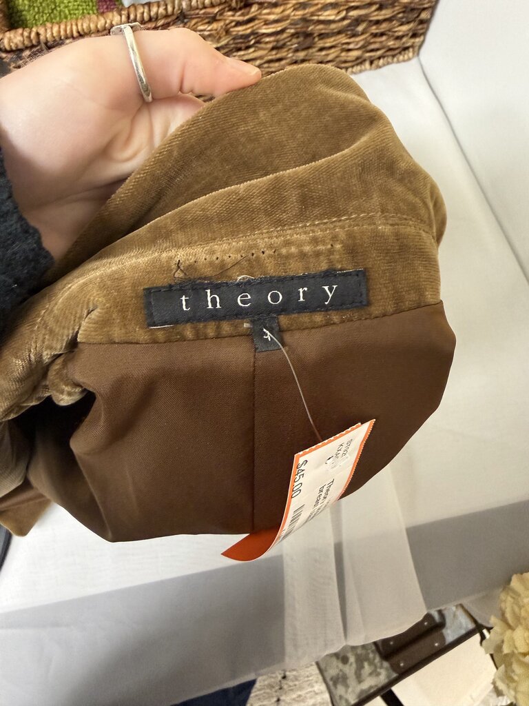 Theory brown velvet single breast blazer