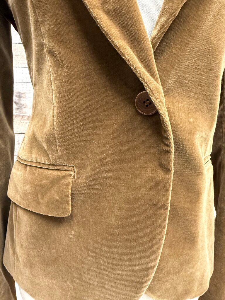 Theory brown velvet single breast blazer