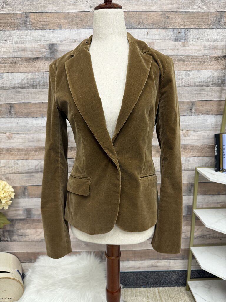Theory brown velvet single breast blazer