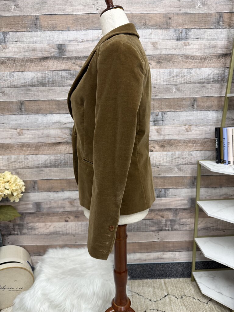 Theory brown velvet single breast blazer