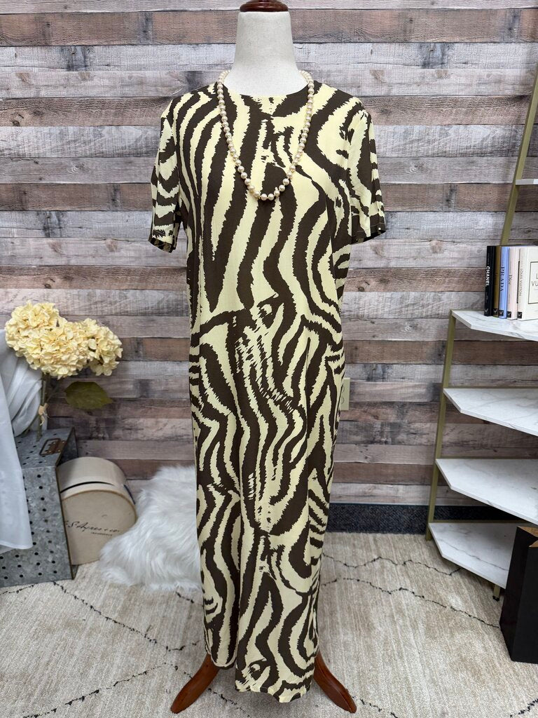 CoreyLynn Calter for Anthro Zebra print mxi tee dress