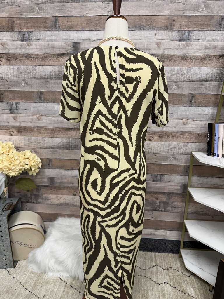 CoreyLynn Calter for Anthro Zebra print mxi tee dress