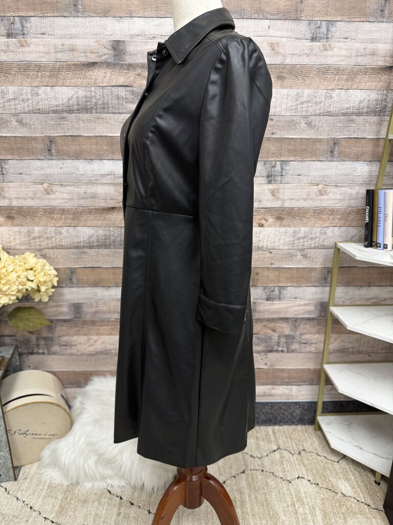 Nanette Lepore black vegan leather shirt dress