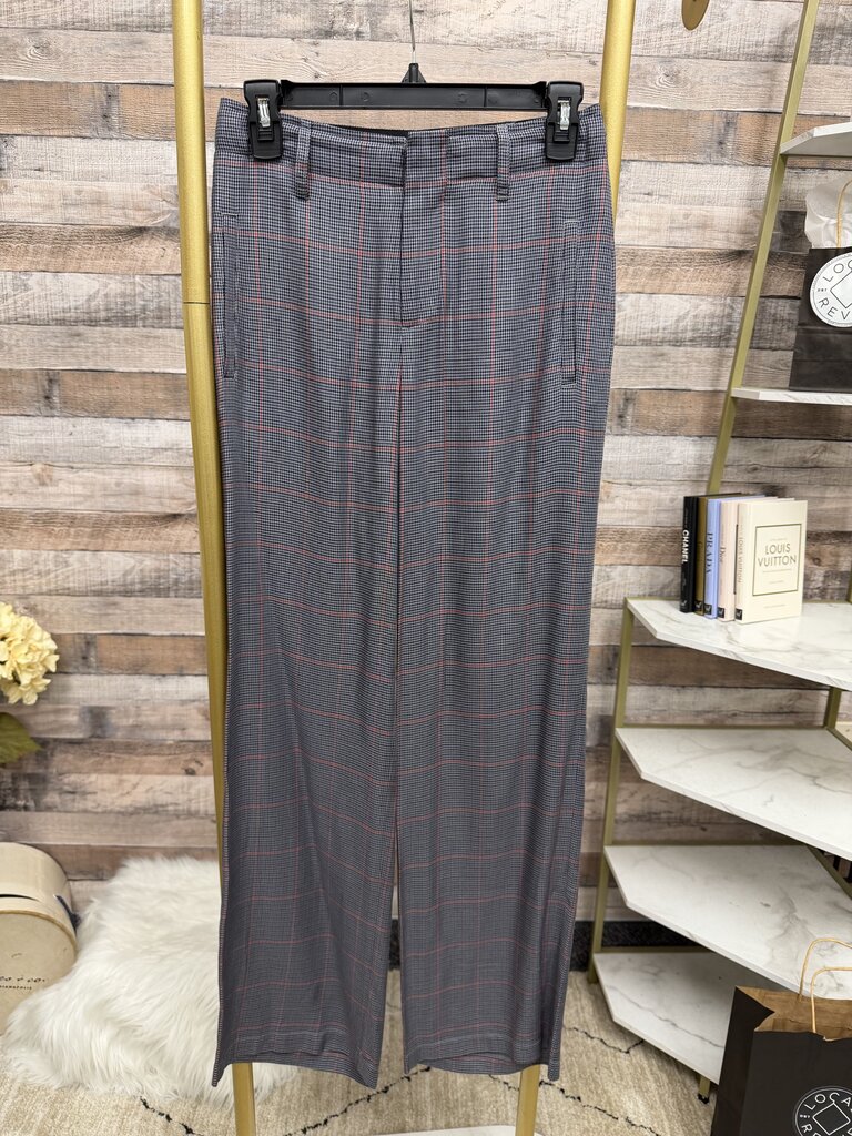 Rag & Bone red/black plaid wide-leg pant NWT