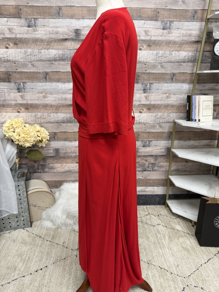 Banana republic red wrap style midi dress