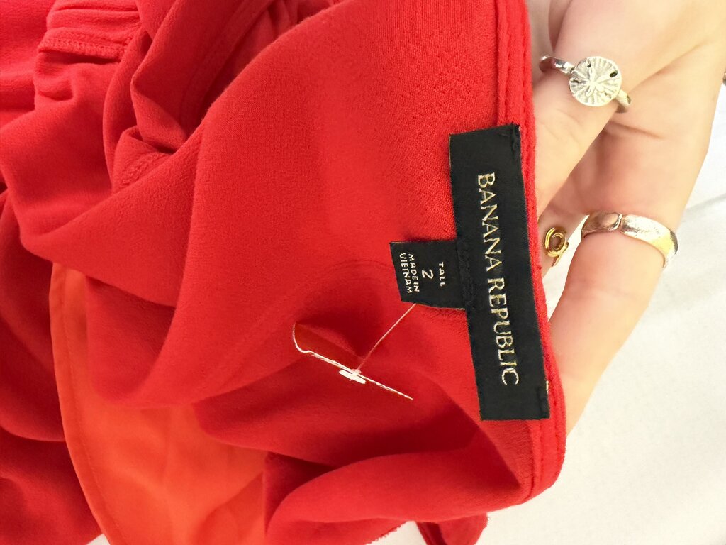 Banana republic red wrap style midi dress