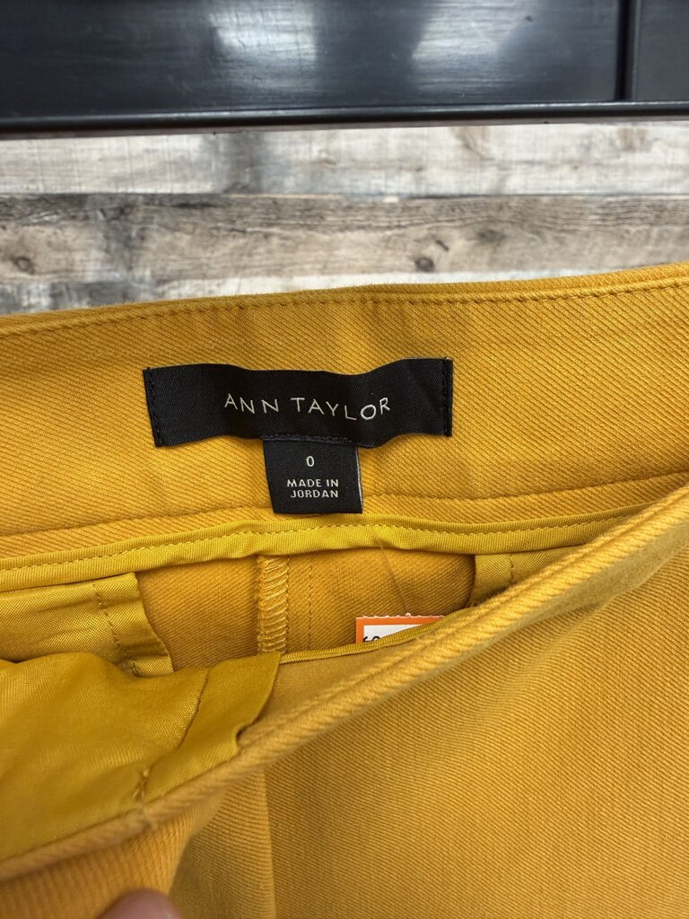 Ann Taylor mustard wide leg cropped pant