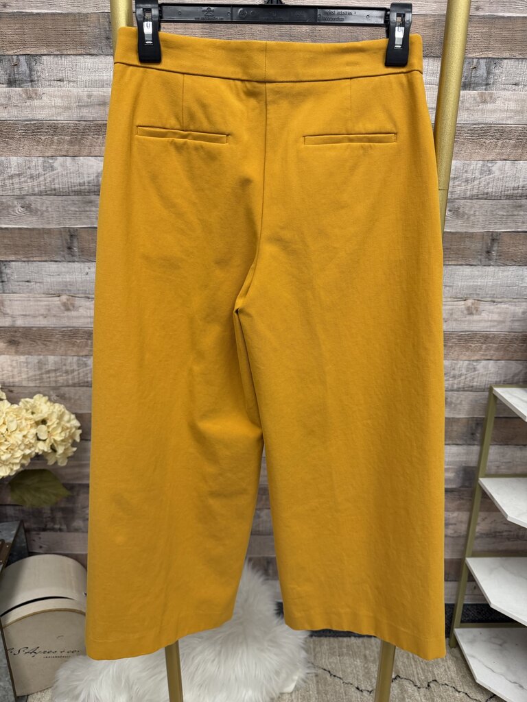 Ann Taylor mustard wide leg cropped pant