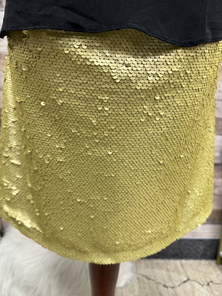 Anthropologie gold sequin skirt NWT