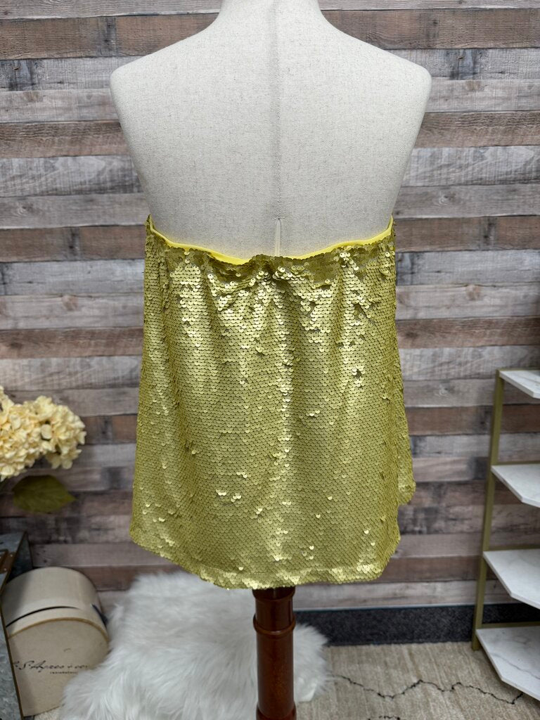 Anthropologie gold sequin skirt NWT