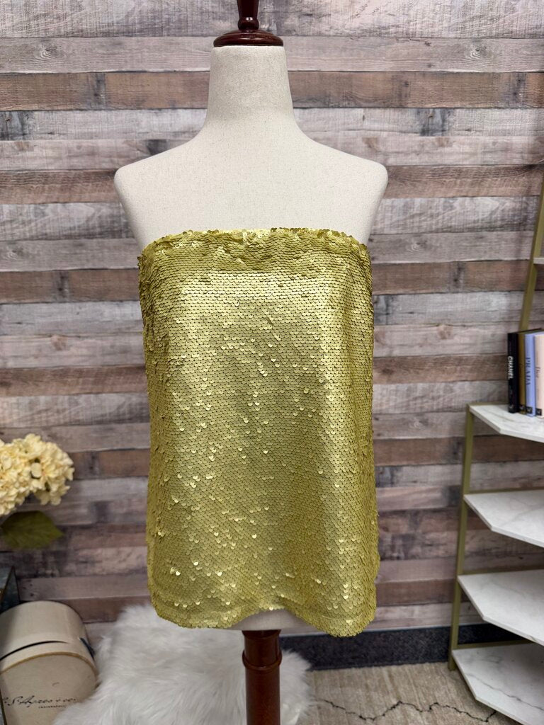 Anthropologie gold sequin skirt NWT