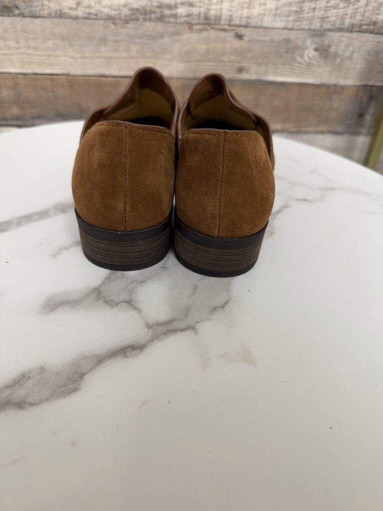 Splendid tan suede slip on loafers