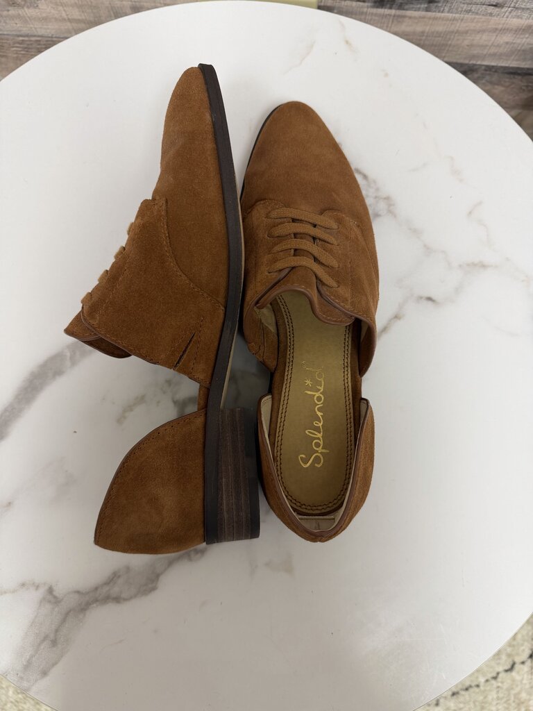 Splendid tan suede slip on loafers