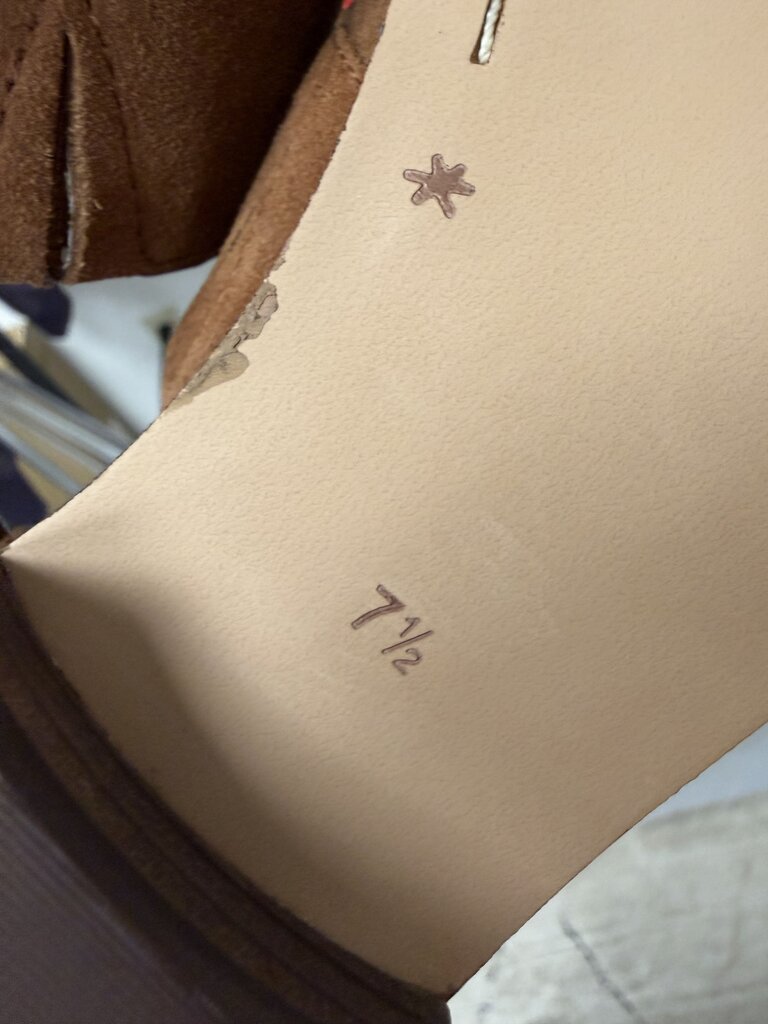 Splendid tan suede slip on loafers