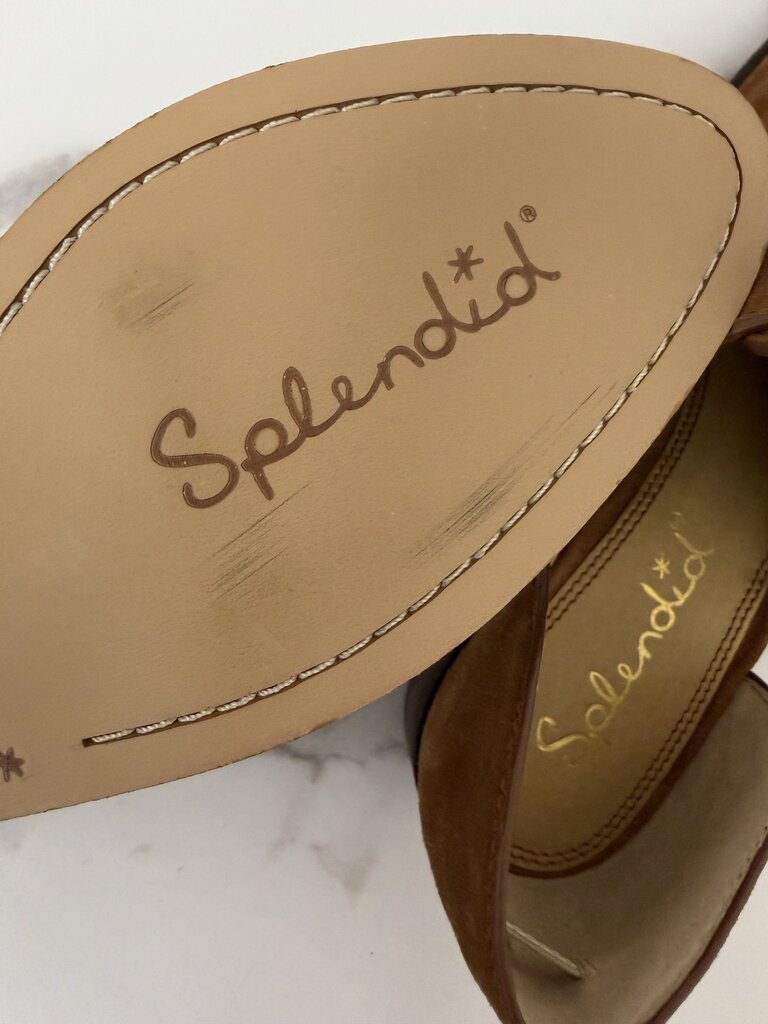 Splendid tan suede slip on loafers