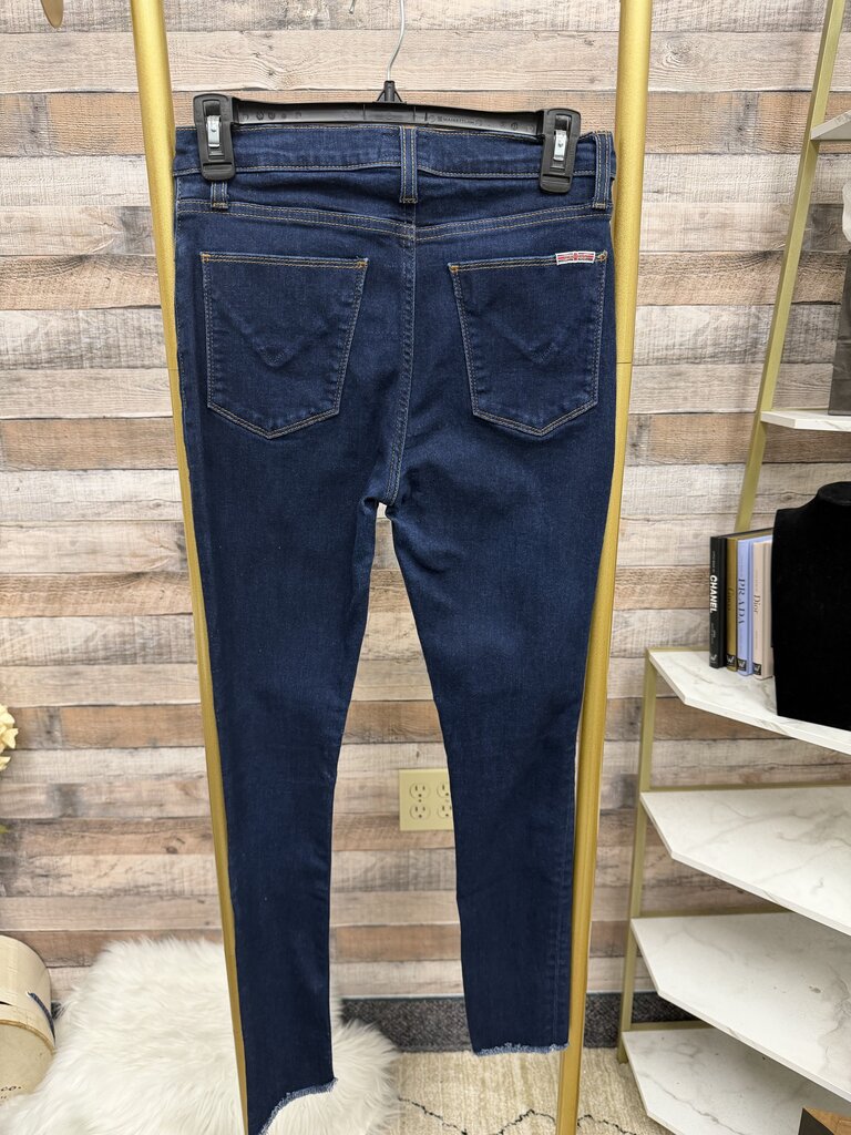 Hudson Blair super skinny dark wash jeans raw hem