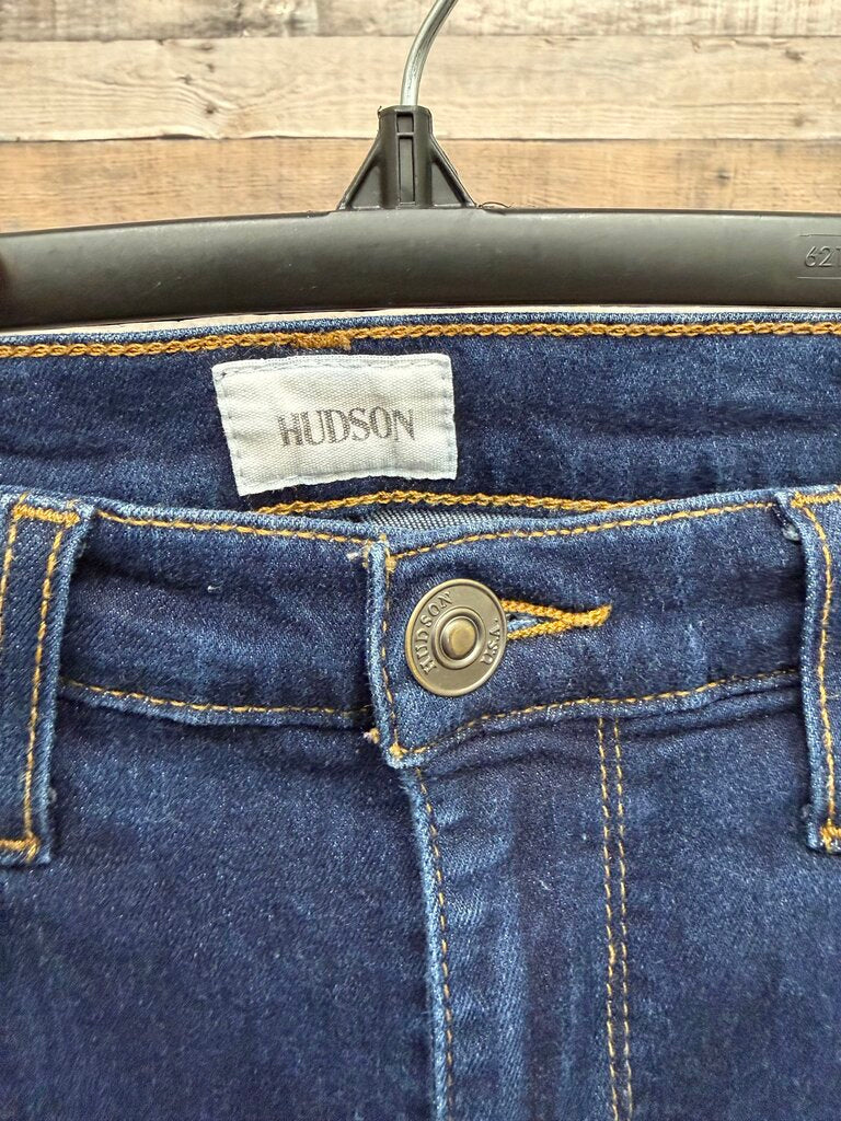 Hudson Blair super skinny dark wash jeans raw hem