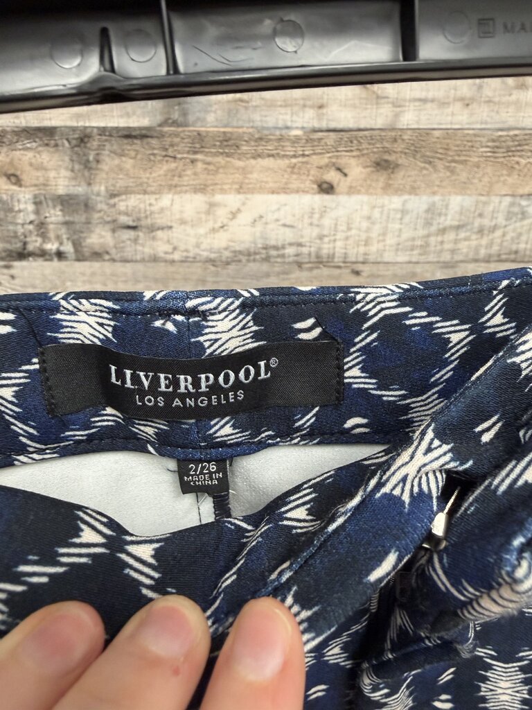 Liverpool Los Angeles blue patterned Kelsey trouser