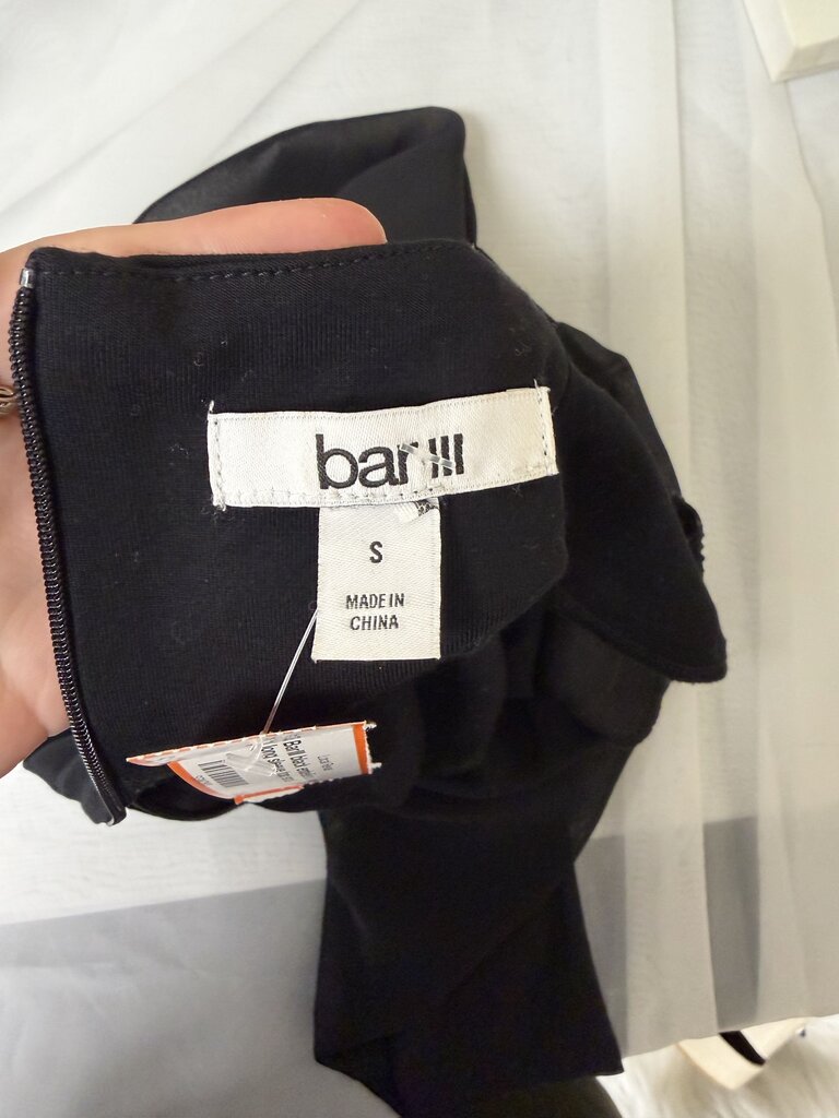 Barlll black embellished sheer long sleeve top
