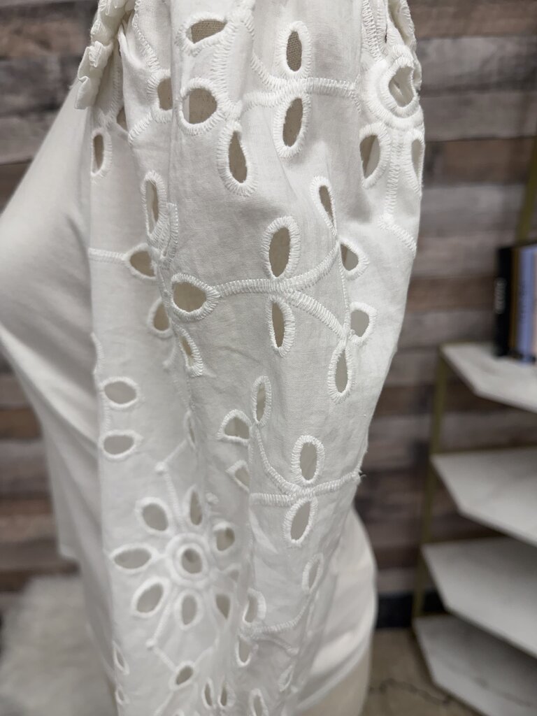 Express white eyelet lace sleeve detail