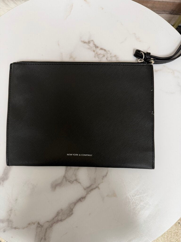 New York & Co "Love" script embellishment clutch