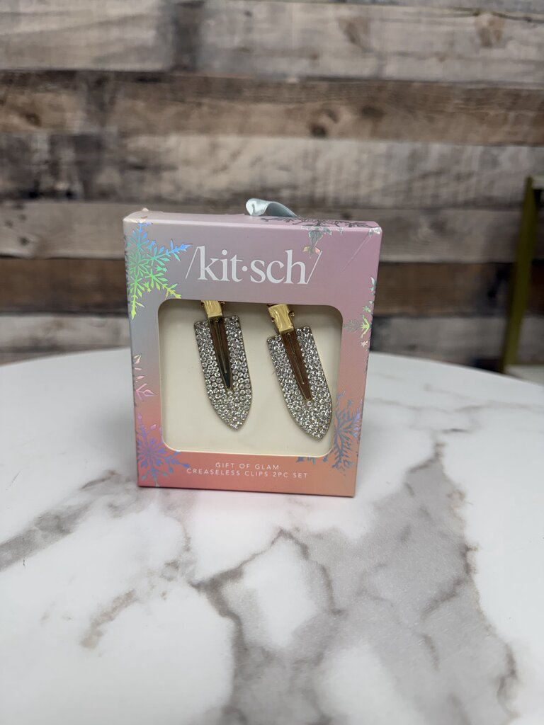 Kit-sch rhinestone crease less hair clips 2 piece set