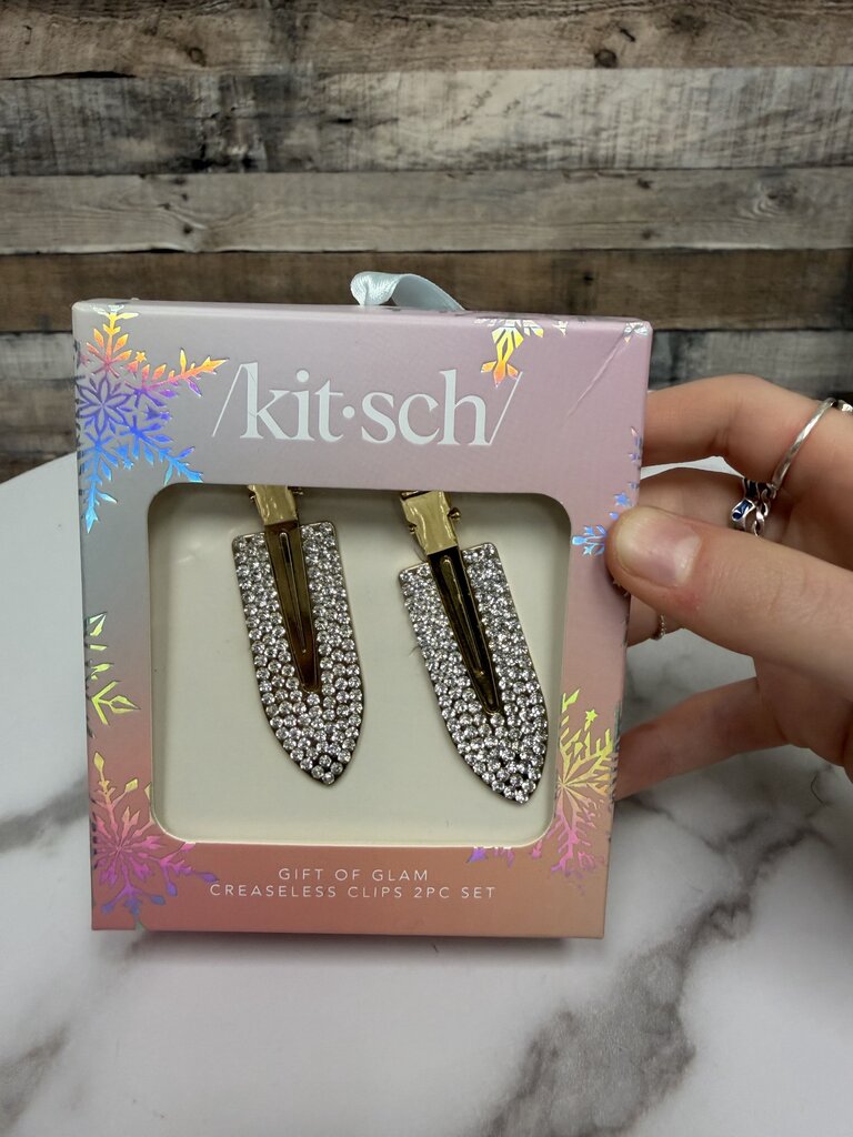 Kit-sch rhinestone crease less hair clips 2 piece set