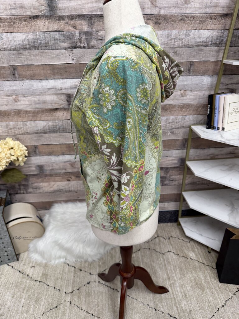 Caribbean Joe Paisley floral print zip up hoodie