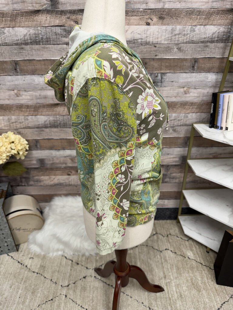 Caribbean Joe Paisley floral print zip up hoodie