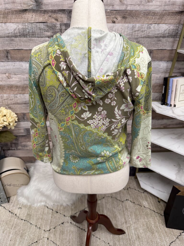 Caribbean Joe Paisley floral print zip up hoodie