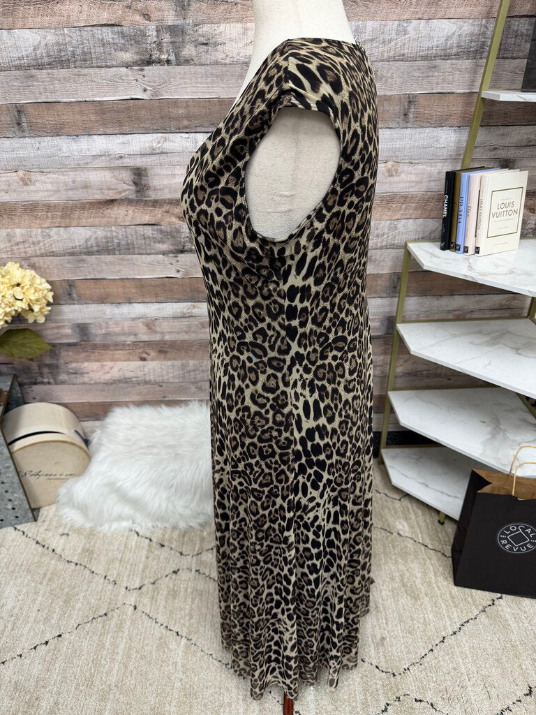 Tiana B. leopard print midi dress NWT