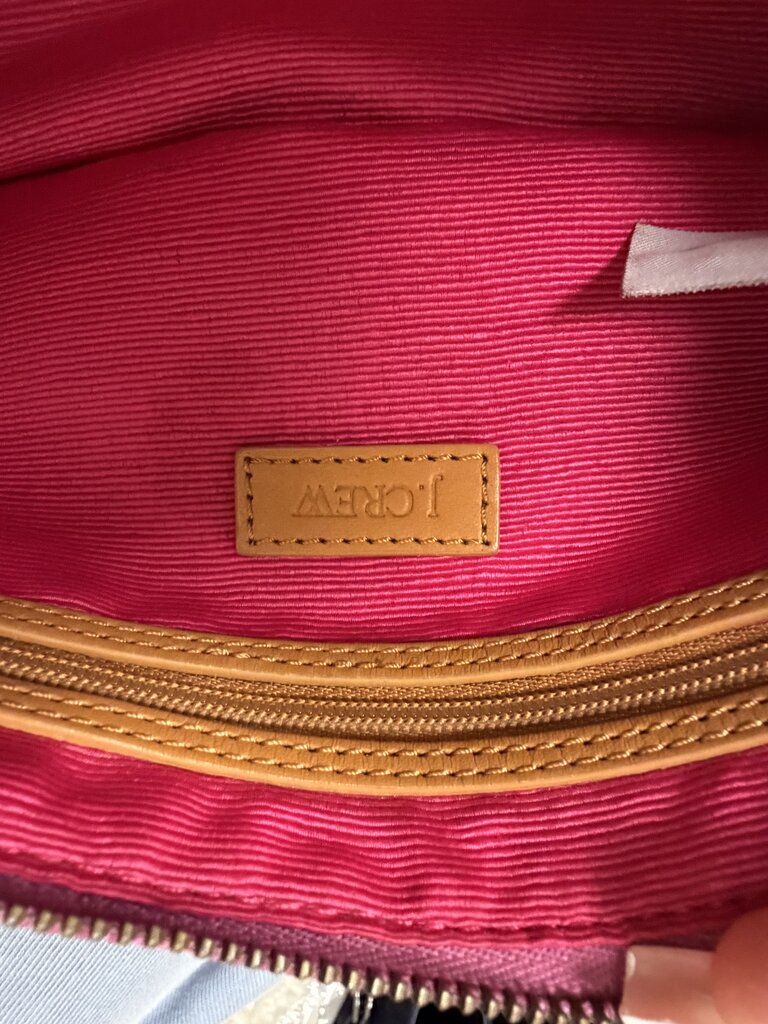 J Crew pink/green stripe with chain purse J Crew pink/green OS women ACCESSORIES