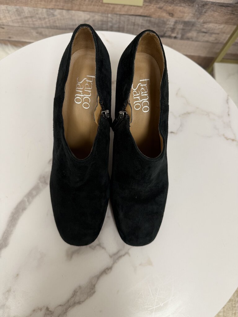 Franco Sarato black suede block heel ankle boot