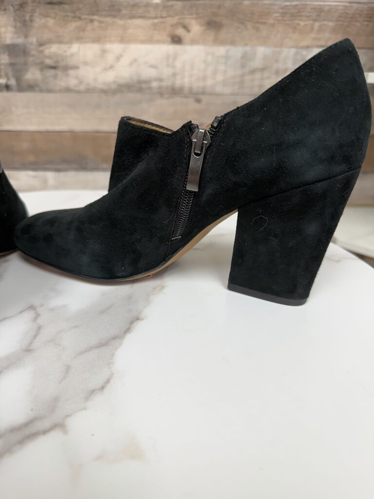 Franco Sarato black suede block heel ankle boot