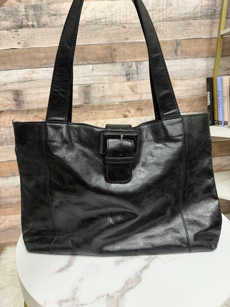 Hobo black leather tote bag