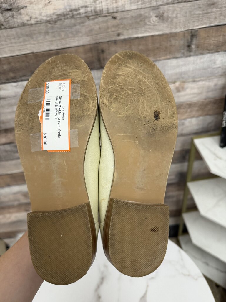 Steve Madden cream Meela tassel loafers