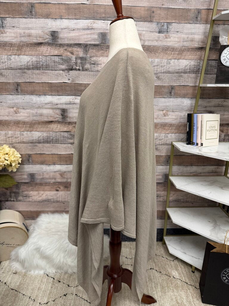 Max Studio taupe asymmetric poncho