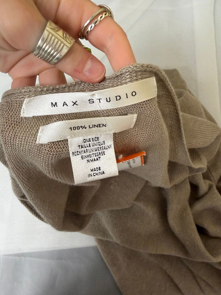 Max Studio taupe asymmetric poncho