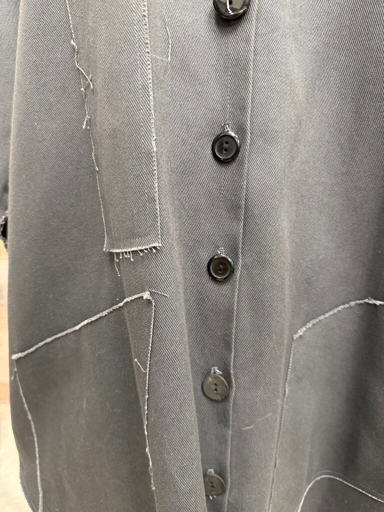 Square gray oversized shirt jacket NWT