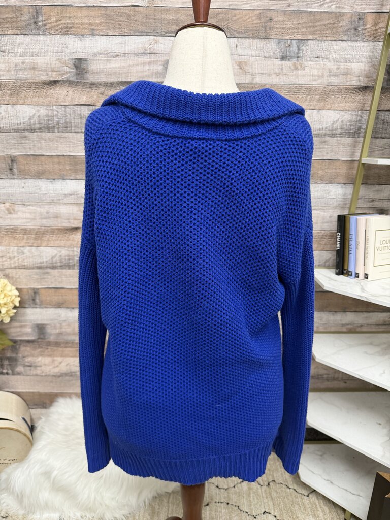 Lauren royal blue stand collar pullover sweater