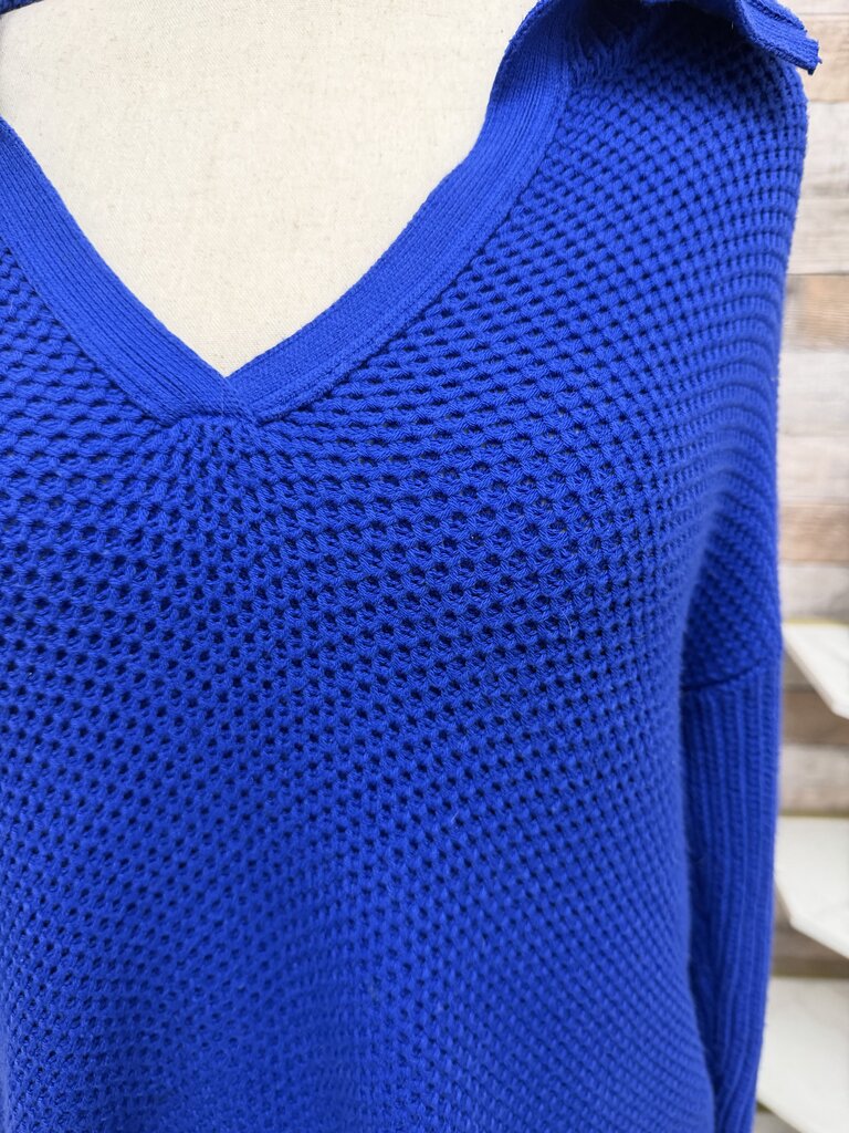 Lauren royal blue stand collar pullover sweater