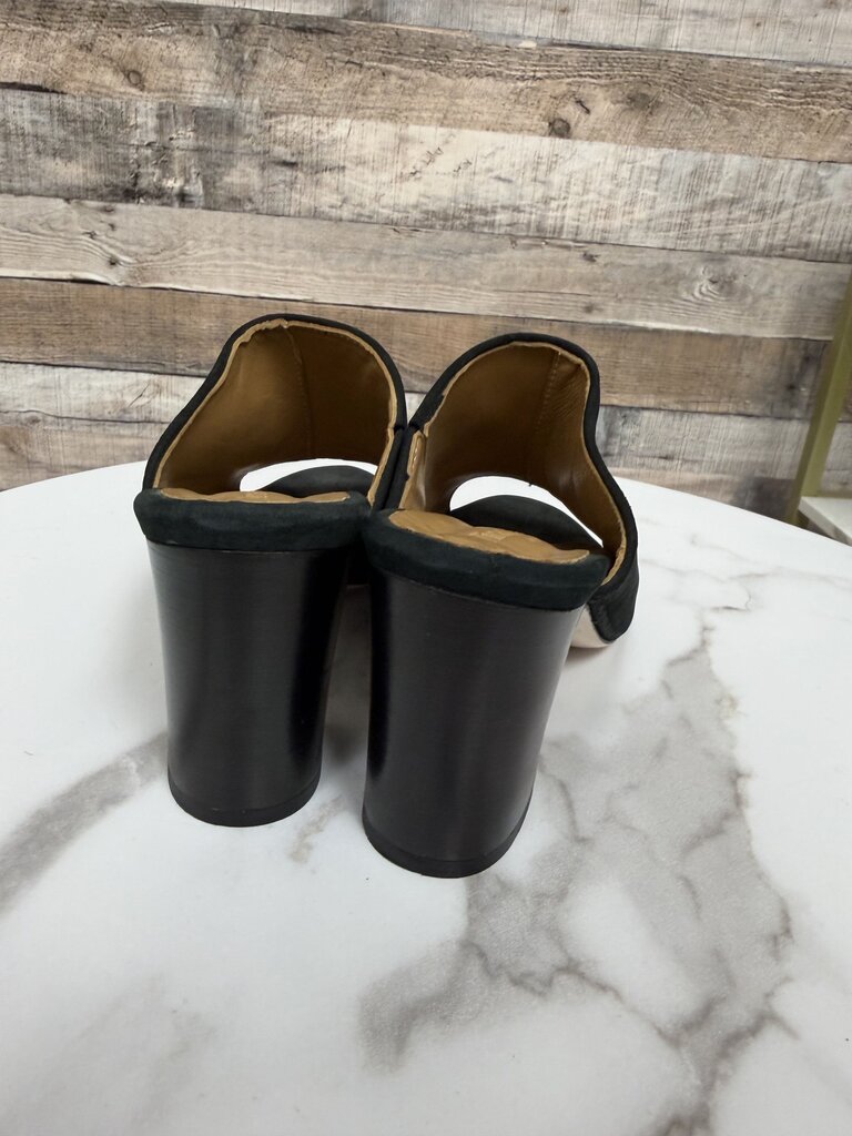 Firenze Studio black suede open toe mule