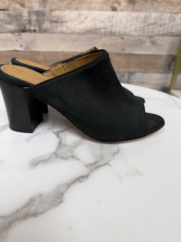 Firenze Studio black suede open toe mule