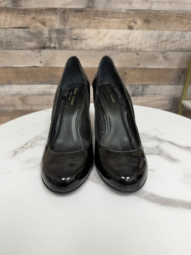 Kate Spade black leather wedge pump