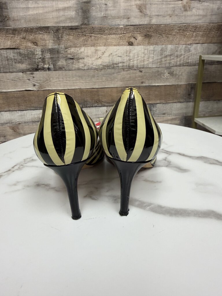 Kate Spade black/white with pink bow pumps