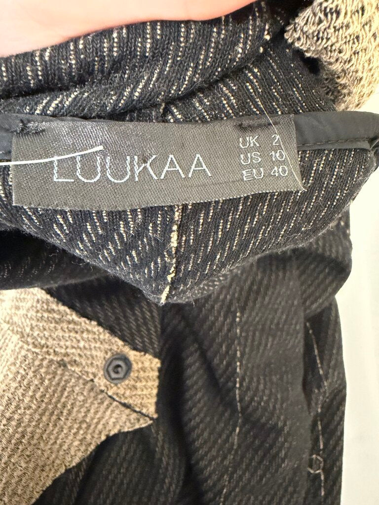 LUUKAA tan wool blend hooded wrap coat