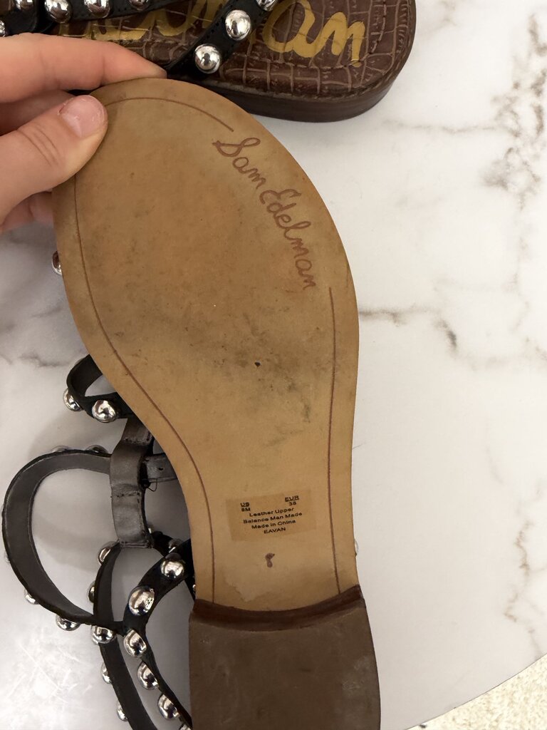 Sam Edelman black studded gladiator sandal