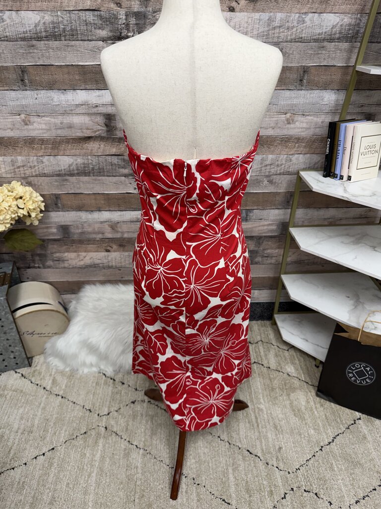 The Limited red hibiscus floral halter dress