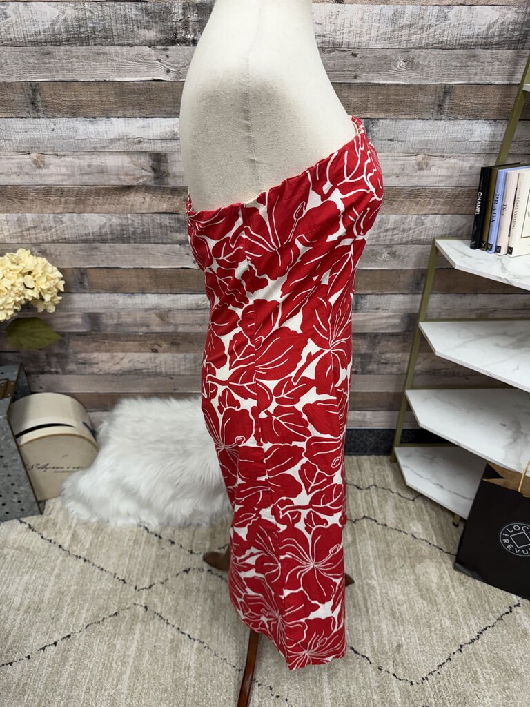The Limited red hibiscus floral halter dress